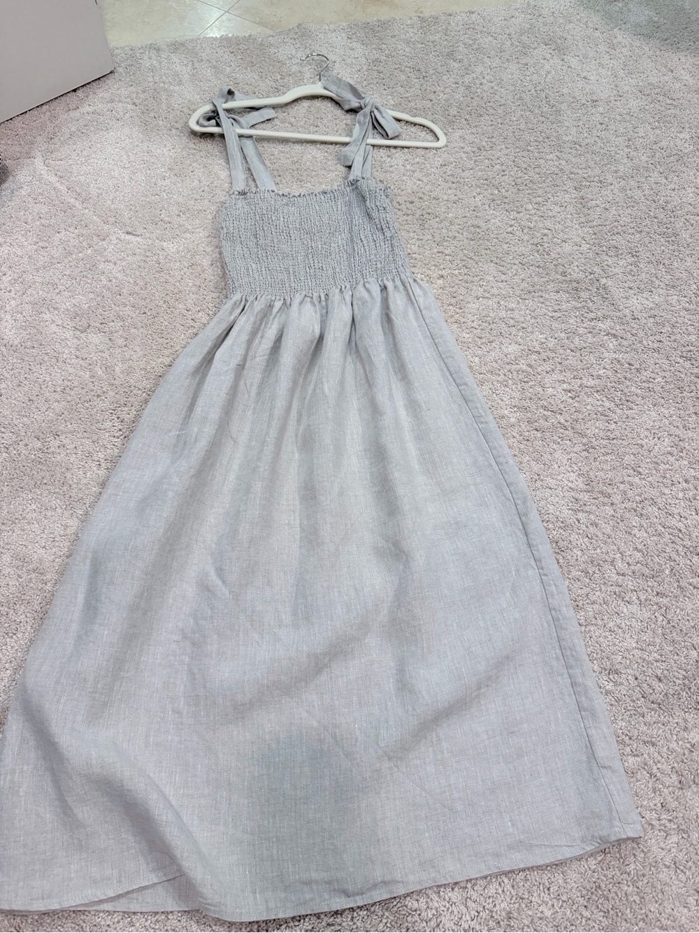 Aritzia Wilfred Linen Golden Hour midi dress- heather oatmeal size M